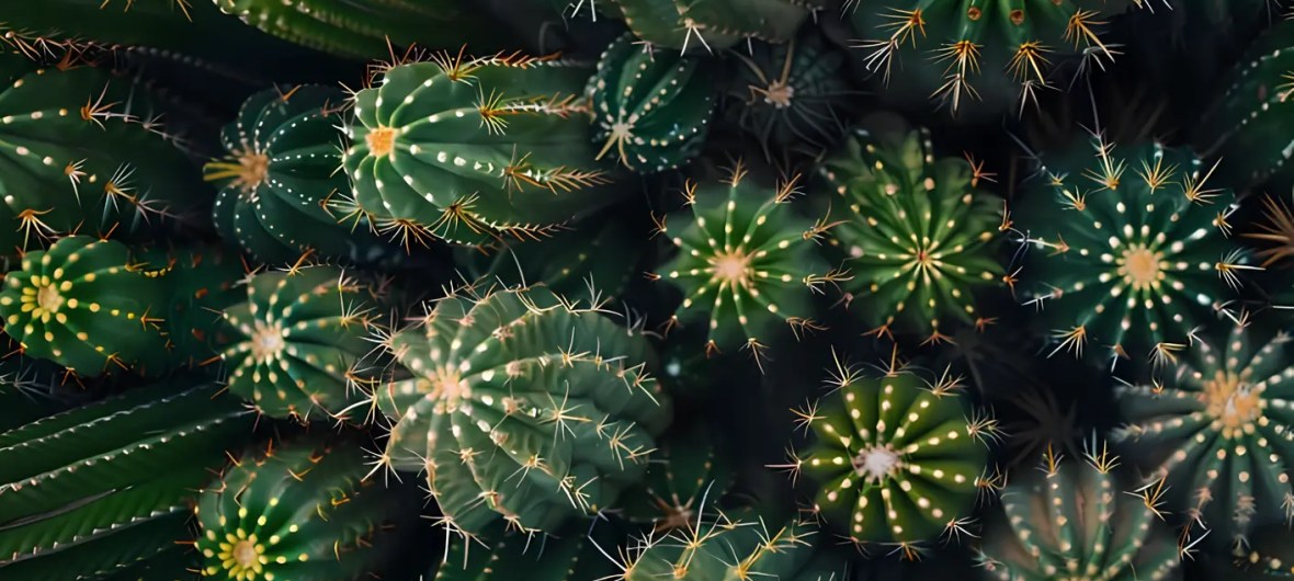 Hlavní obrázek s kaktusy jako vizuální prvek webu